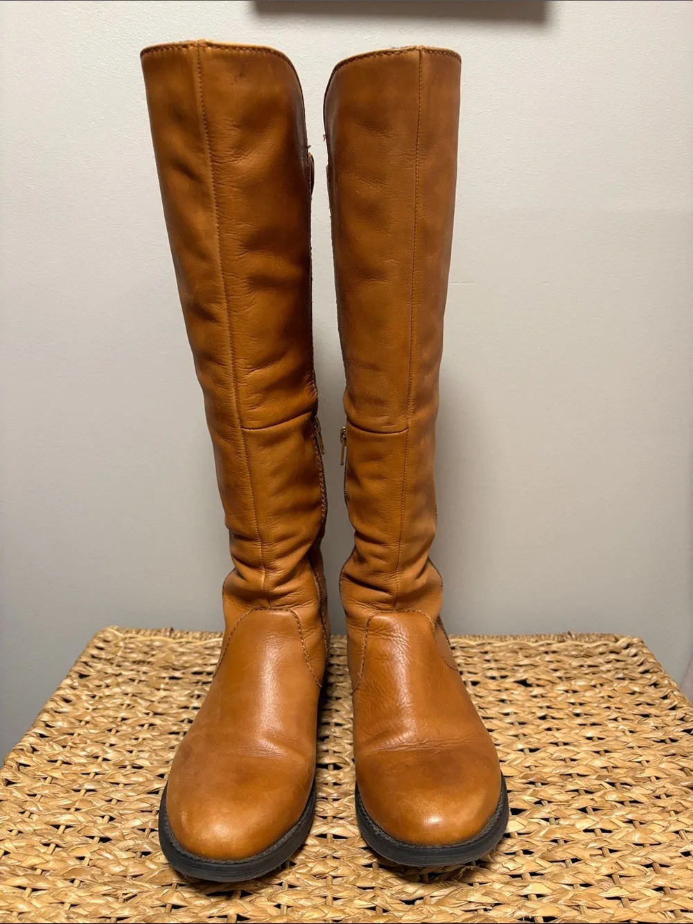 Steve Madden Tall Over-the-Knee Leather Boots in Cognac